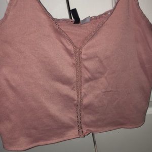 Pink cropped tank top